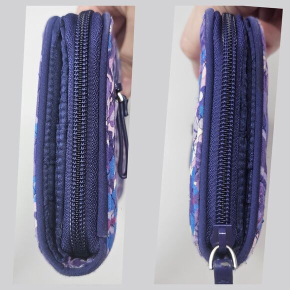 Vera Bradley RFID Turnlock Wallet Organizer Retired Java Purple *Flaws* - Picture 5 of 14